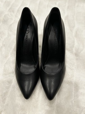 Women's Italian High Heel Pump Shoes Size 8.5 European 39 Marco Tozzi Black