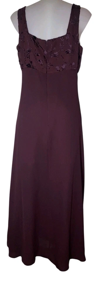 Vestido Grunge Floral De Colección Años 90 Arianna Talla 12 Para Mujer Victoriano Púrpura Terciopelo Burnout Foto 2 de 4