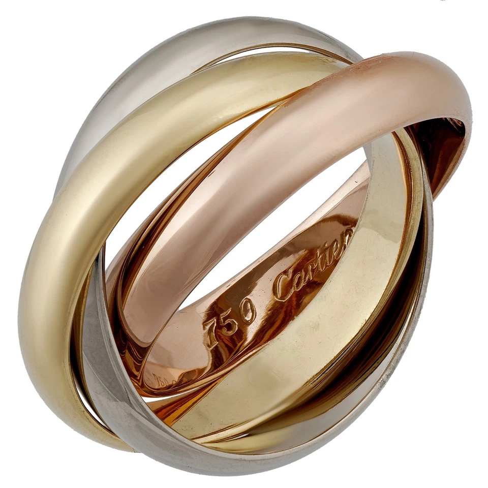 Cartier Trinity Rings in 18K Yellow, White & Rose Gold - Image 2 of 2