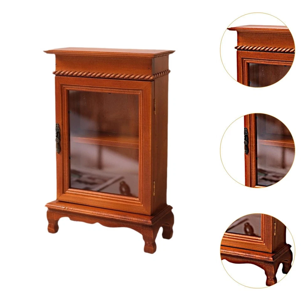 Small Desk Cabinet Small Accent Cabinet Box Container Case Bathroom with Shelves - Image 3 of 4