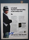 Dallas Cowboys Coach Tom Landry AUTOGRAPH SIGNED 1980s Book Ad Photo Died 2000--