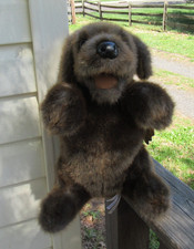 Folkmanis Brown Plush Sitting Toy Dog 15" Hand Puppet With Tags