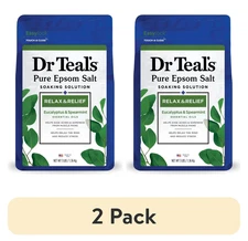 Dr Teal's Pure Epsom Salt Soaking Solution, Relax & Relief with Eucalyptus 2Pack