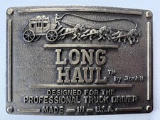 Vintage Belt Buckle Long Haul By Jonbil Professional Truck Driver Made In U.S.A,