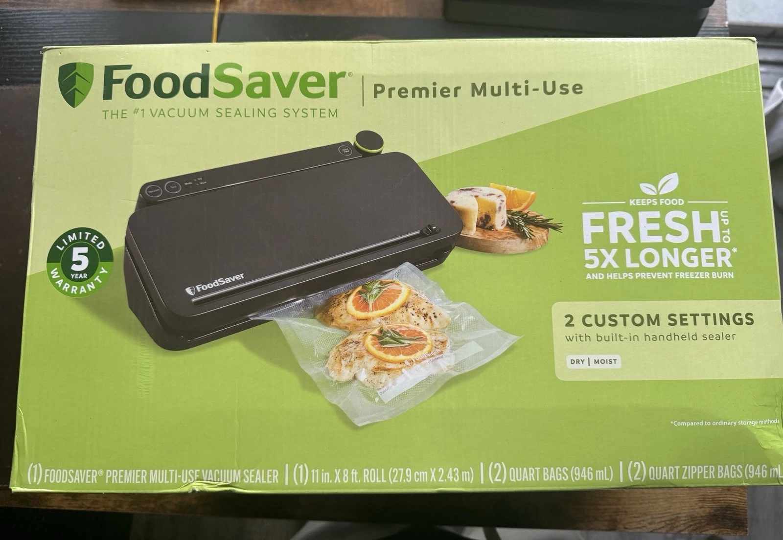 FoodSaver Space-Saving Vacuum Sealer with Bags and Roll Black