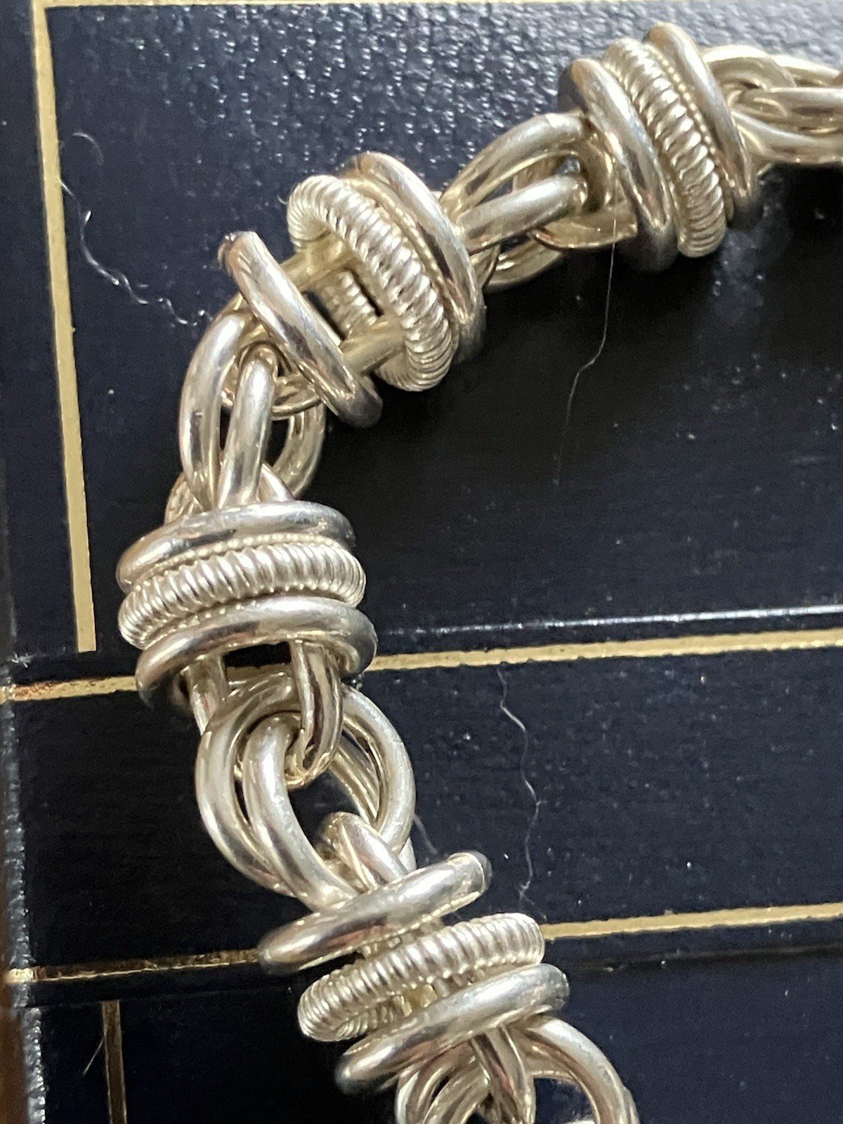 Multiple Interlocking Sterling Silver Link Bracel… - image 3