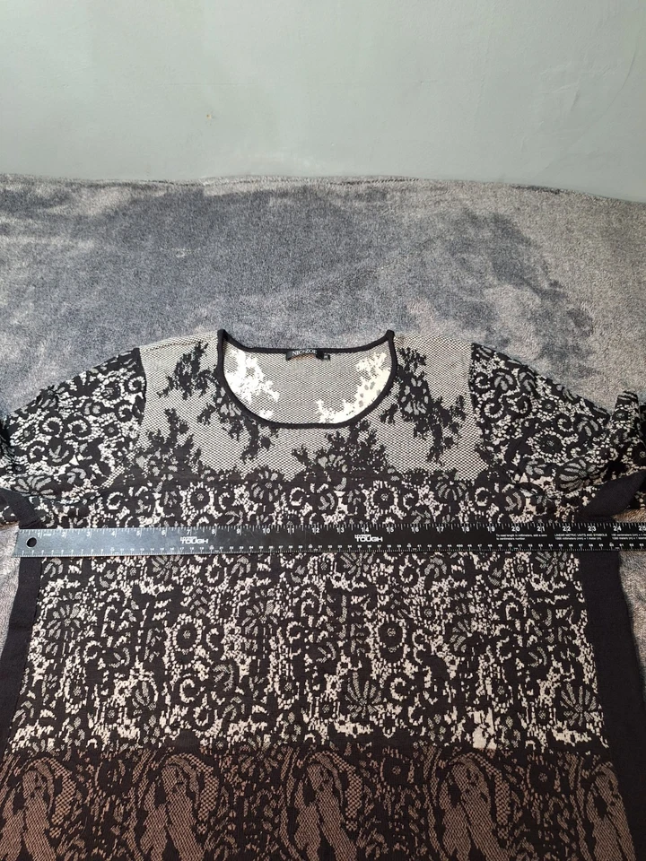 Nic & Zoe Round Neck Pullover Sweater Womens 3X Black Abstract 3D Knit Artsy - Image 4 of 4