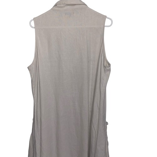 For Cynthia Top Womens XL Linen Duster Tunic Long Button Vest Lagenlook Art Boho - Bild 5 von 14