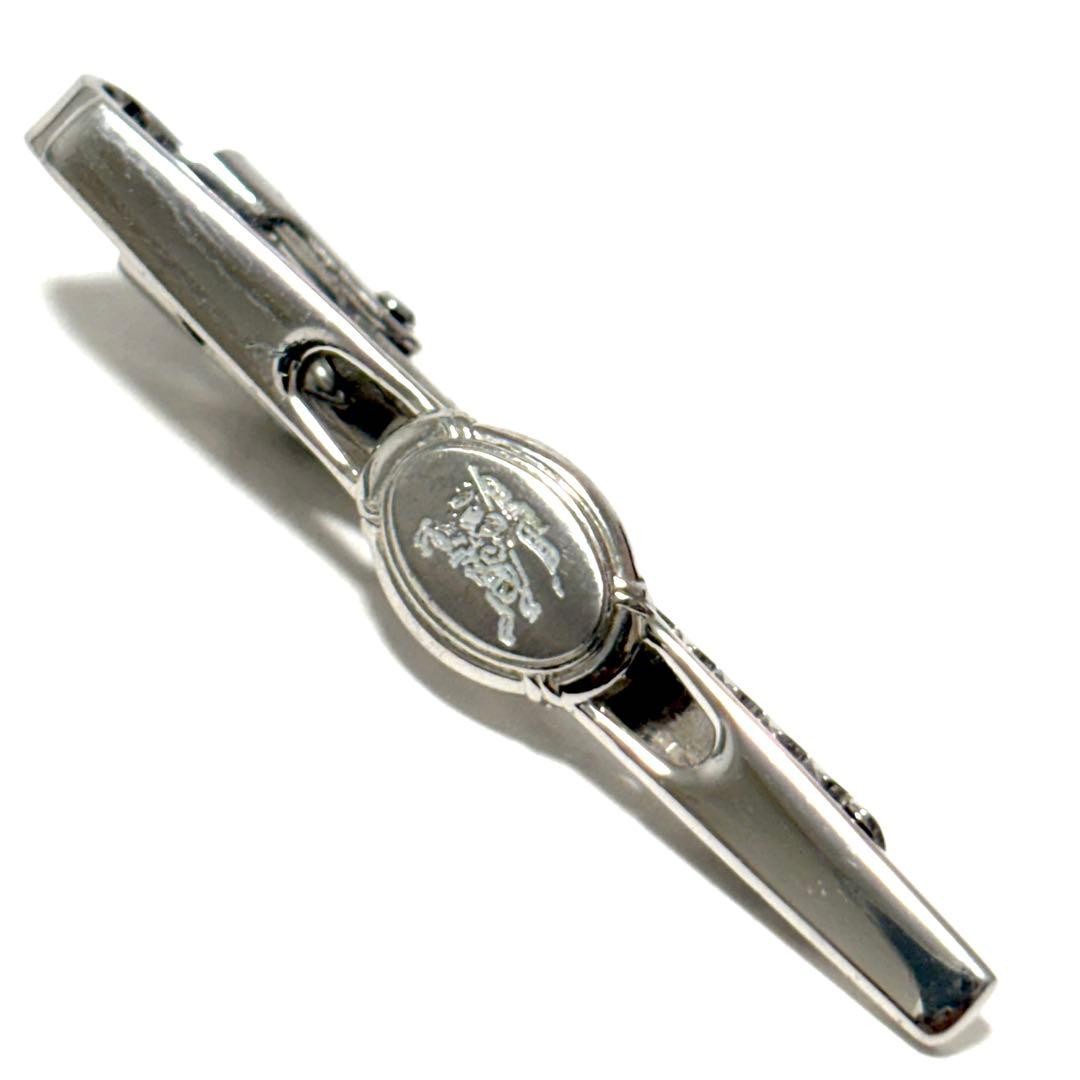 BURBERRY Horse Logo Tie Pin and Bar in Silver Color - Gem