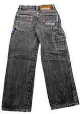 Vtg Y2K Culture Black Skater Baggy Denim Carpenter YOUTH Jeans Size 7-22x20