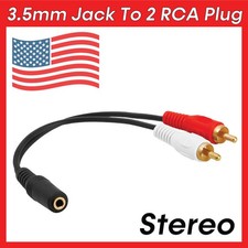 3.5mm to 2 RCA Splitter AUX Female to Two RCA Male Audio Adapter Connector