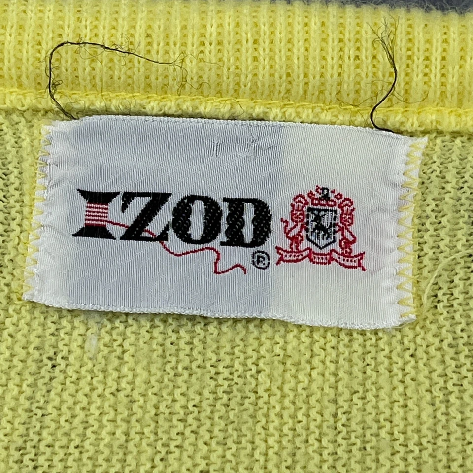 Suéter De Colección Izod Para Hombre Grande Amarillo Iowa Hawkeyes Orlon Acrílico Cuello en V EE. UU. AÑOS 60 Foto 3 de 4