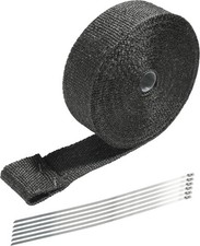 2"x50' Exhaust Wrap,Black Exhaust Heat Wrap Roll with Stainless Ties,Heat