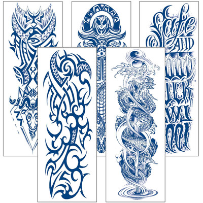 Semi Permanent Sleeve tattoos for Men and women, Realistic Fake Tattoos Full ...