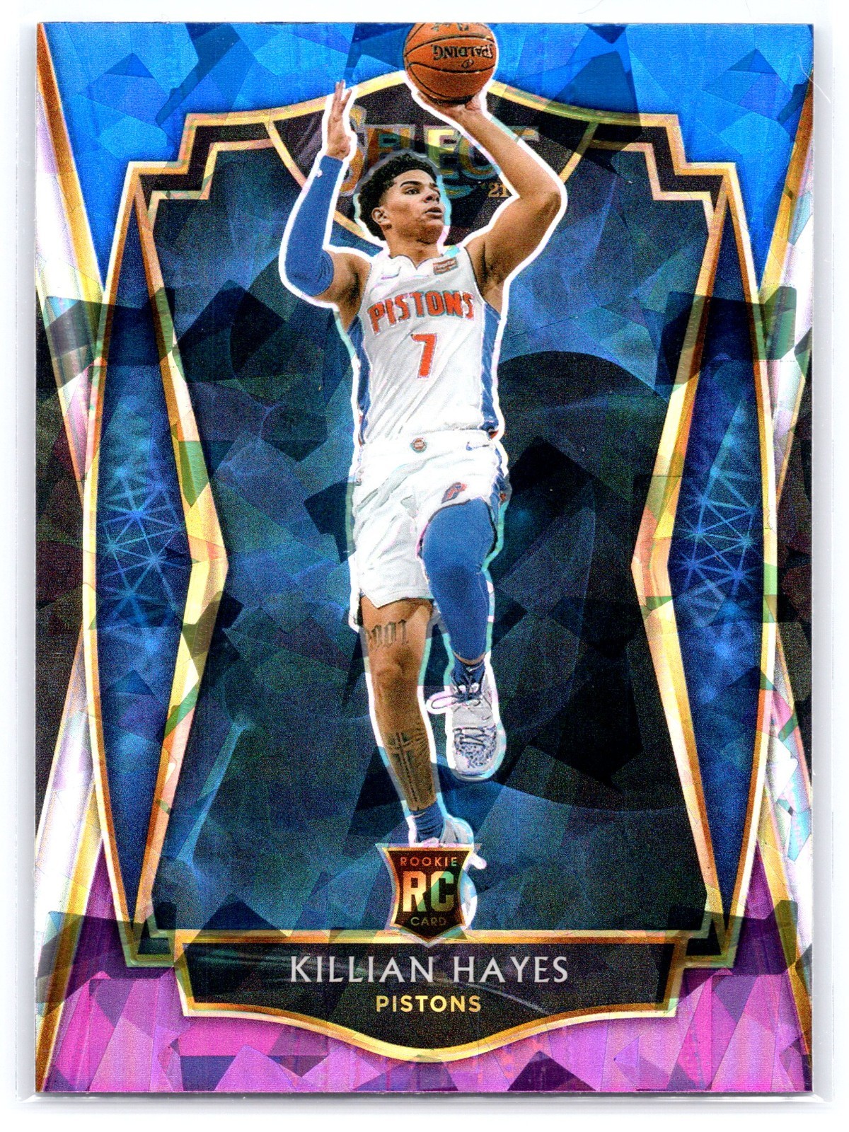 2020-21 Select - Premier Level Killian Hayes - Red White Green Cracked Ice (RC)