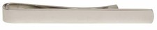 David Van Hagen Mens Plain Polished Rhodium Tie Slide - Silver