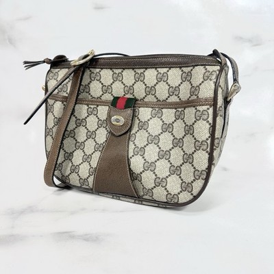Vintage GUCCI Sherry Line Shoulder Bag GG Supreme PVC Authentic