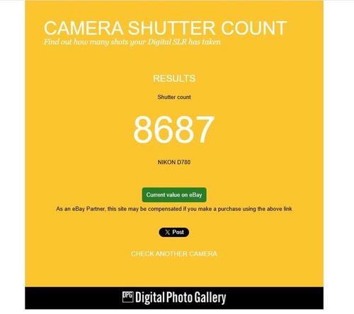 Nikon D780 24.5MP Digital SLR Camera Body ,shutter count : 8,687,US ...