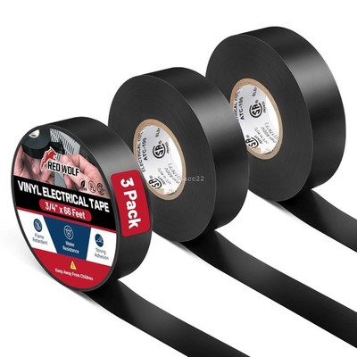 Multitape Isolierband PVC Klebeband Auto Kabelschutzband 19mm x 20M x 3 Rollen