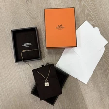Hermes Amulettes Constance Necklace, Rosegold, New In Box