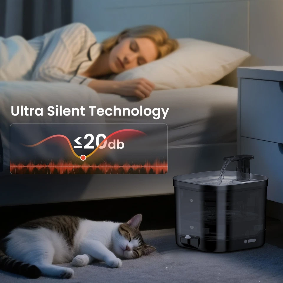 Cordless Cat Water Fountain, Automatic Stainless Steel Pet Fountain for Drinking - Image 4 of 4