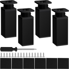 AUAUY Adjustable Cabinet Legs, 4 PCS Black Table Furniture Feet 120mm