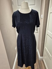 Vintage Hamells Dress Uk14 Black Short Sleeve Retro Original Style