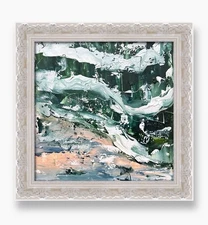 Hawaii North Shore Sea Motion Framed Art • Abstract Ocean Painting Original 6x6”