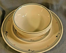 Vintage Corelle Country Violet Dinner Plate, Bread Plate, and 4 Cereal Bowls