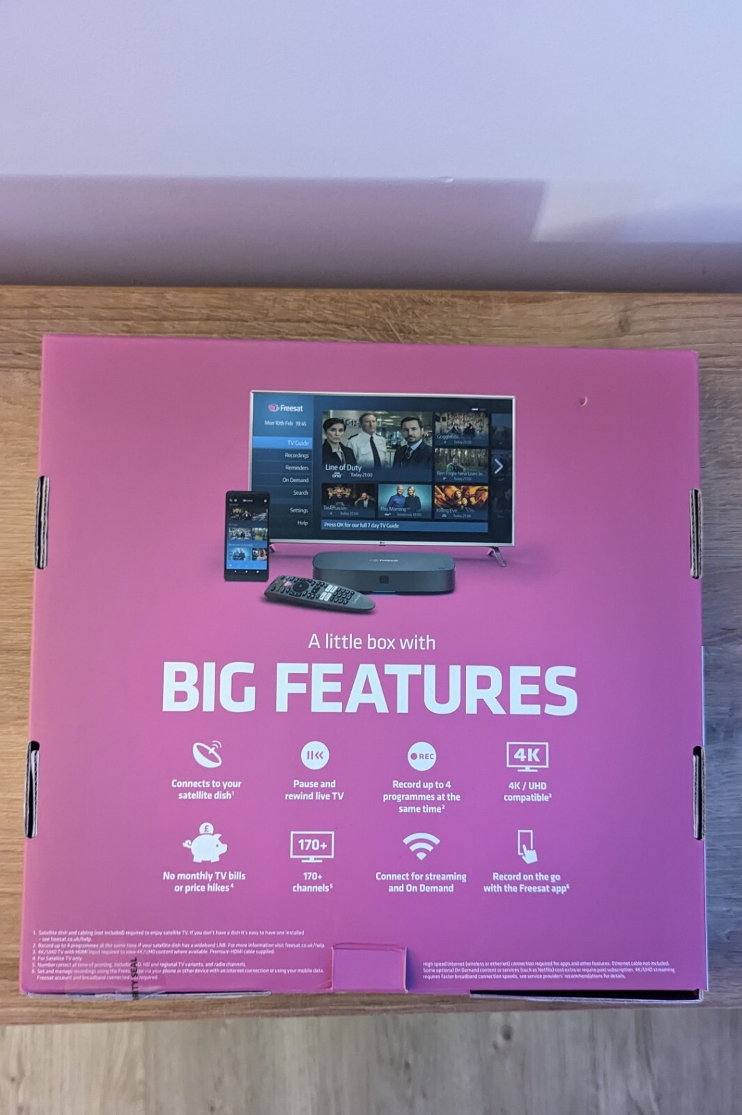 Freesat 4K TV Recorder 2TB Subscription Free Satellite TV Box. Only 4