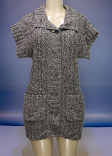 Ruff Hewn Women's Sweater Dress Short Sleeve Gray Brown Size S