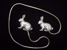 Silver Pewter RABBIT Bookmark ~ Peter Rabbit & Friend