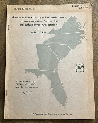 1953 Influence Of Forest Cutting And Mountain Farming By Robert E Dils Vintage