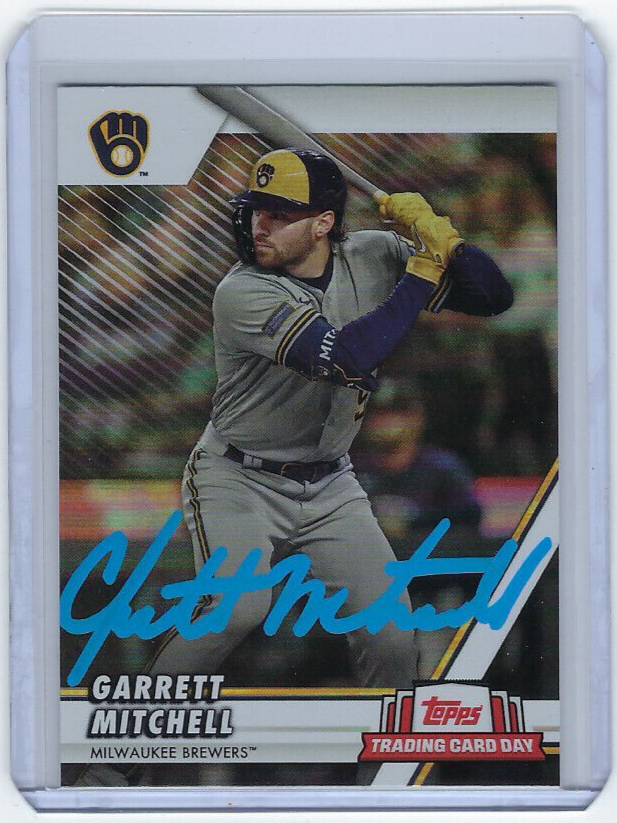 2024 Garrett Mitchell signed card Topps Trading Card Day #10 AUTO 