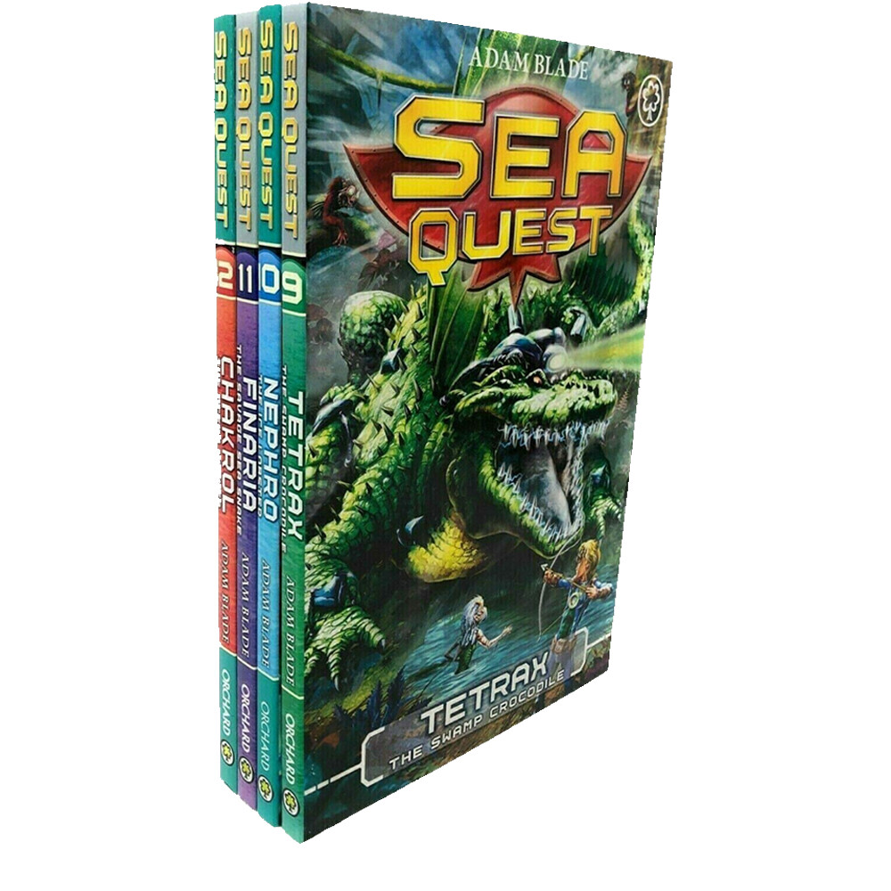 Sea Quest Series 3 Collection 4 Books Set by Adam Blade  Tetrax Swamp Crocodile