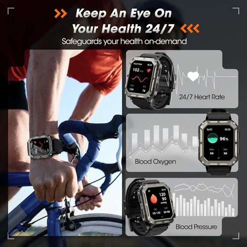 Durable Outdoor Sports Smart Watch with Bluetooth Calling and Heart Rate Monitor - Picture 6 of 10
