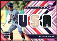 Keston Hiura Rookie Card 2018 Elite Extra Edition USA Materials Purple #38 