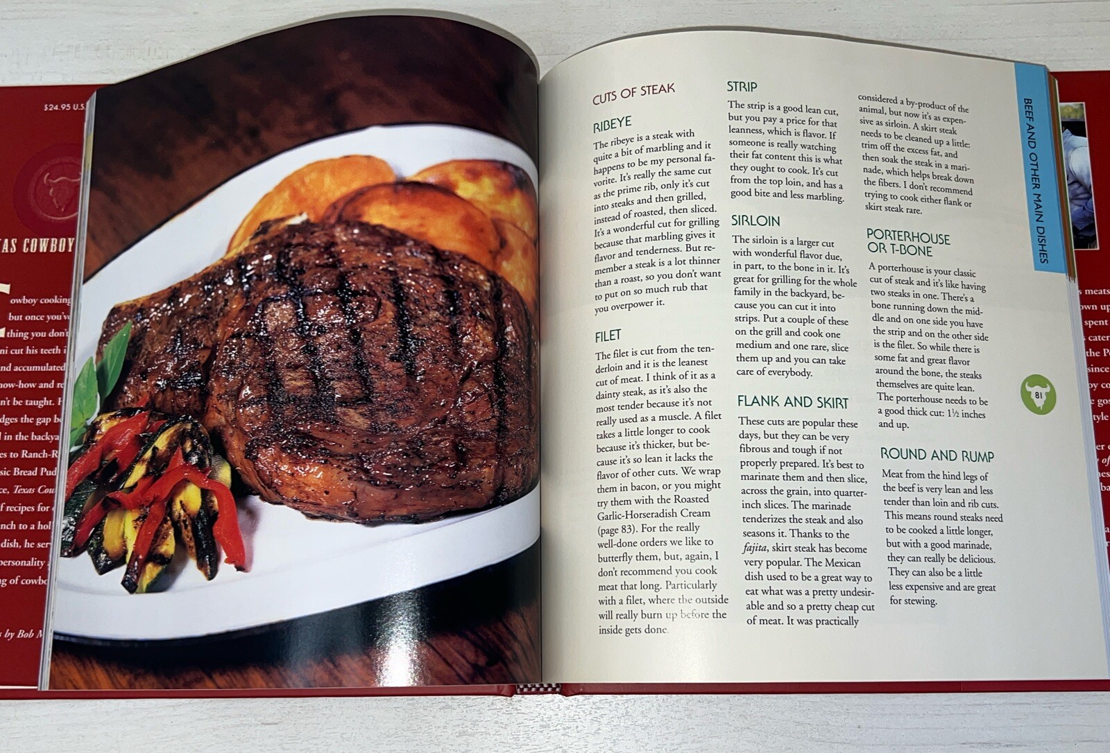 Texas Cowboy Cooking Hard Cover Cookbook by Tom Perini Like New