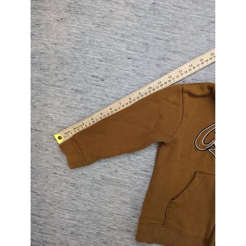 Carhartt Full Zip Hoodie Sweatshirt Brown Carhartt Logo Pocket Front Size 4T - Picture 9 of 11