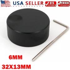 Black Solid Aluminum 32mmx13mm Audio Volume Rotary Control Potentiometer Knob US
