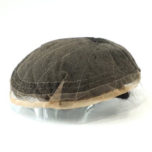 Toupee for Men French Lace Human Hair System Hairpieces Medium Density 8X10 #1B - Picture 5 of 6