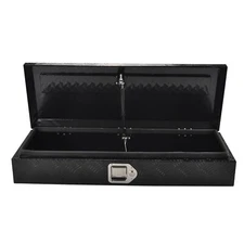 35"X13"X6.4" Aluminum Truck Bed Tool Box Trailer Storage Toolbox w/Lock Black