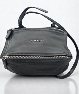 GIVENCHY PANDORA Mini Women's Crossbody Shoulder Bag Black Zip Auth w/ Dust Bag