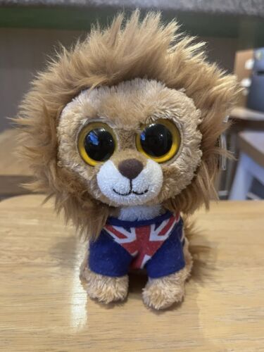 VGC Ty Beanie Boos Hero The Lion Solid Eye Purple Tag Rare Tagged Excellent - Picture 1 of 5