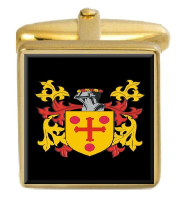 Stephenson England Family Crest Surname Coat Of Arms Gold Cufflinks