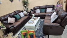 Two 3,  one 2 seater leather recliner sofas used
