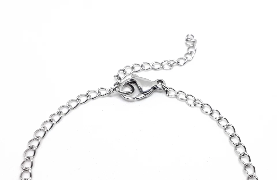 Bracciale in Acciaio inox con MANETTE Argento catena da Uomo Donna braccialetto - Immagine 3 di 4