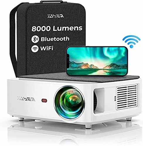 YABER WiFi Bluetooth Projector, 8000 