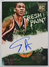 2013-14 COURT KINGS GIANNIS ANTETOKOUNMPO FRESH PAINT ROOKIE ON CARD AUTO RC 