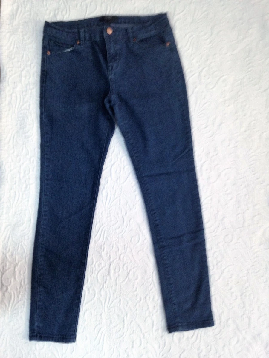 Juniors Forever 21 Cotton Blend Dark Wash Blue Skinny Jeans Size 27